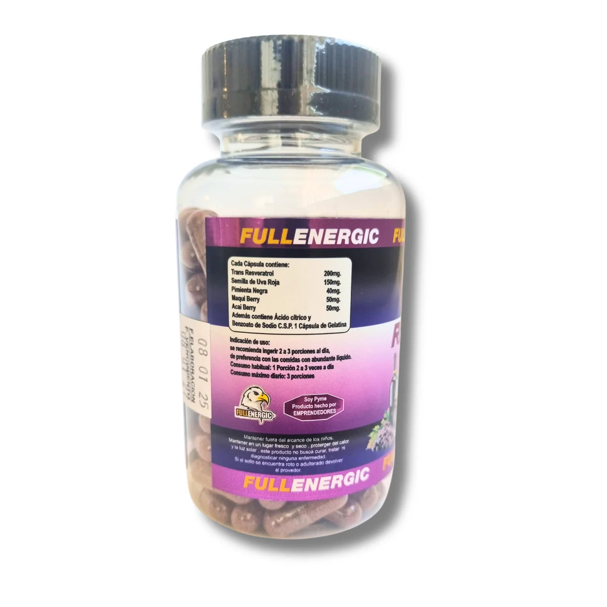 Resveratrol 90 Cápsulas 1500 Mg Alto En Antioxidantes Sabor Neutro