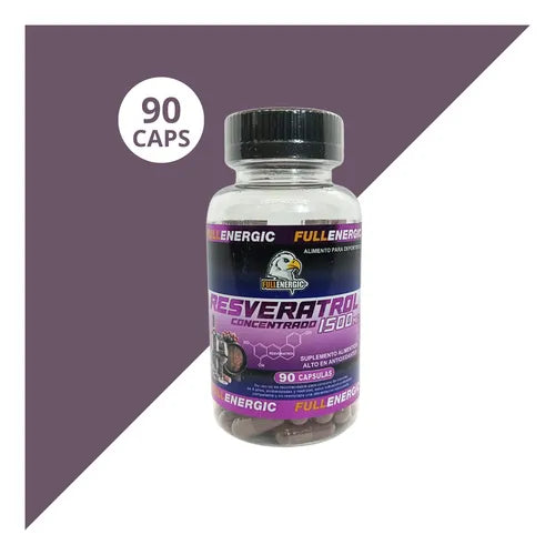 Resveratrol 90 Cápsulas 1500 Mg Alto En Antioxidantes Sabor Neutro